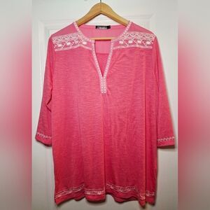 Urban Coco Bohemian Embroidered Tunic Top (L)